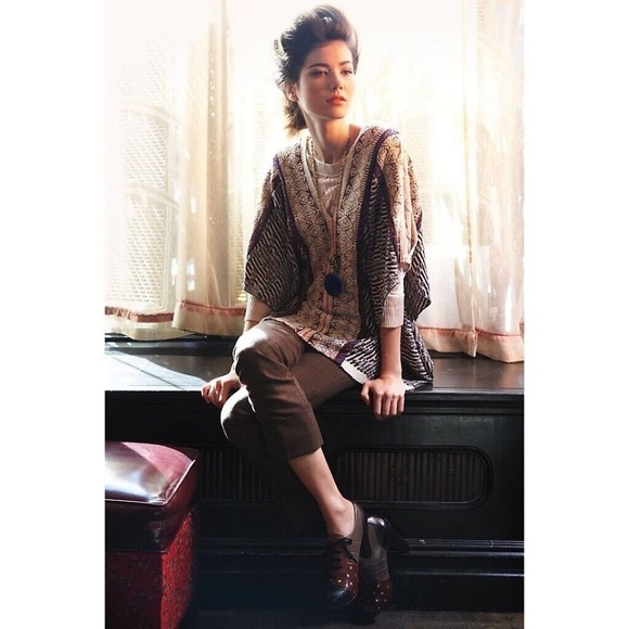 Anthropologie CECILIA PRADO Chubo Caftan Sweater Embroidered Boho ~ Medium/Large - Picture 1 of 13